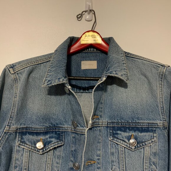 $400 Harmony Paris Men's Light Wash Denim Jean Jacket - Small - Picture 2 of 6